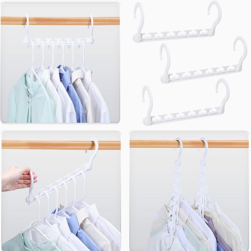 💐 3 for $15 space saver hangers pack of 6 in color white